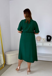 LISBONA SUKIENKA PLUS SIZE KOPERTOWA MIDI. BUTELKOWA ZIELEŃ 14 image 9