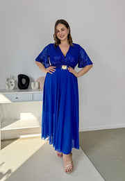 GRACY MAXI SUKIENKA DŁUGA PLUS SIZE Z SZYFONOWYM DOŁEM I CEKINAMI. CHABROWA 06 image 8