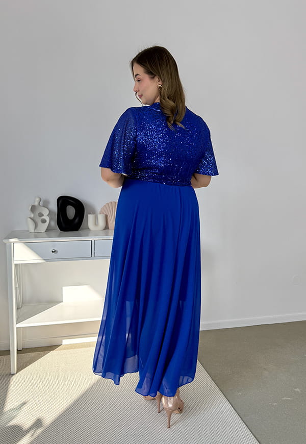 GRACY MAXI SUKIENKA DŁUGA PLUS SIZE Z SZYFONOWYM DOŁEM I CEKINAMI. CHABROWA 06 image 10