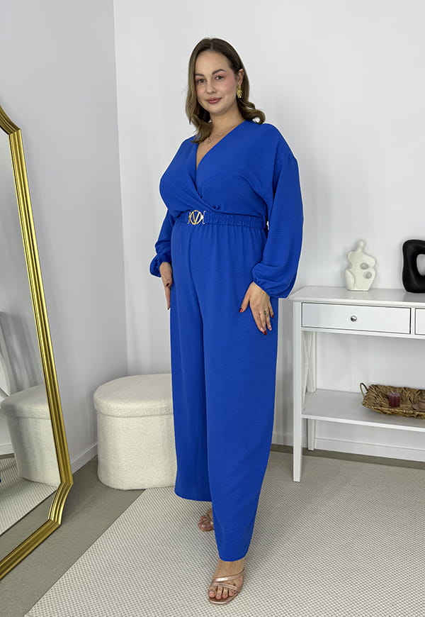 VALENCIA DŁUGI RĘKAW KOMBINEZON POWIĘKSZONY PLUS SIZE Z PASKIEM I DŁUGIMI NOGAWKAMI. CHABROWA 07 image 4