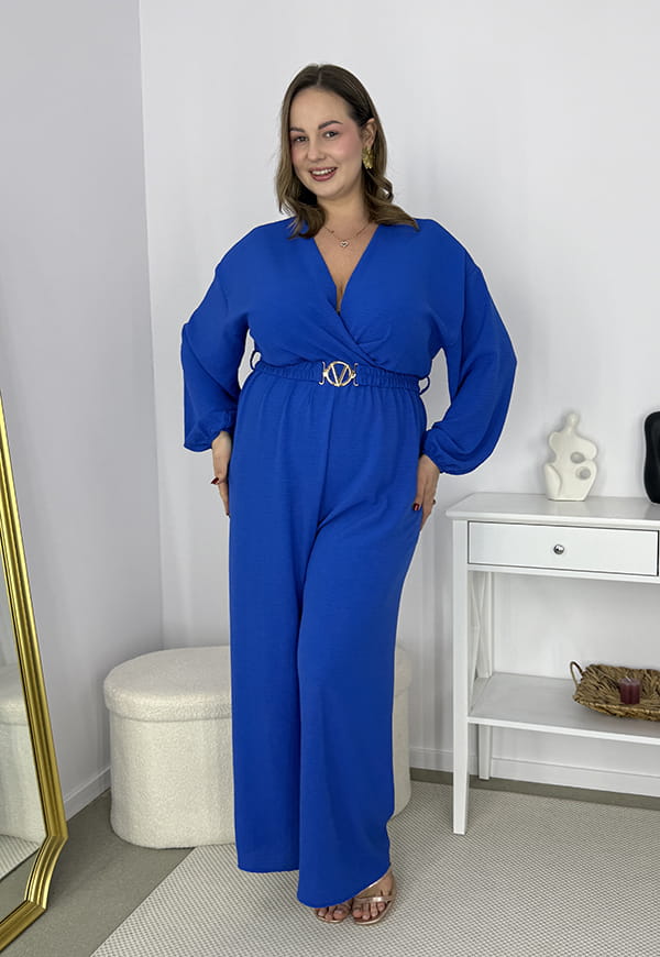 VALENCIA DŁUGI RĘKAW KOMBINEZON POWIĘKSZONY PLUS SIZE Z PASKIEM I DŁUGIMI NOGAWKAMI. CHABROWA 07 image 6