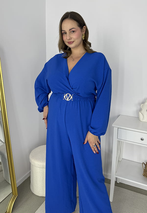 VALENCIA DŁUGI RĘKAW KOMBINEZON POWIĘKSZONY PLUS SIZE Z PASKIEM I DŁUGIMI NOGAWKAMI. CHABROWA 07 image 2