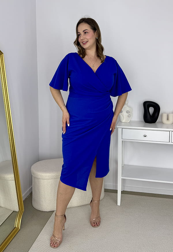 CLAUDIA ELEGANCKA SUKIENKA PLUS SIZE OŁÓWKOWA . CHABROWA 03