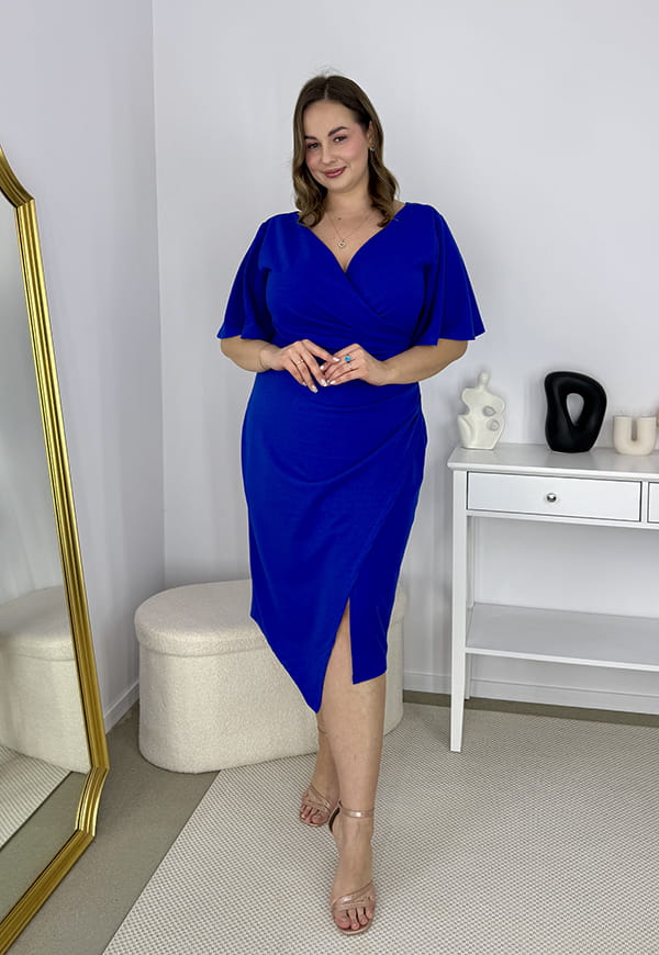 CLAUDIA ELEGANCKA SUKIENKA PLUS SIZE OŁÓWKOWA . CHABROWA 03 image 2