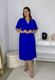 LISBONA KRÓTKI RĘKAW SUKIENKA PLUS SIZE KOPERTOWA MIDI. CHABROWA 08 image 2