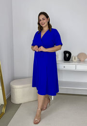 LISBONA KRÓTKI RĘKAW SUKIENKA PLUS SIZE KOPERTOWA MIDI. CHABROWA 08 image 4
