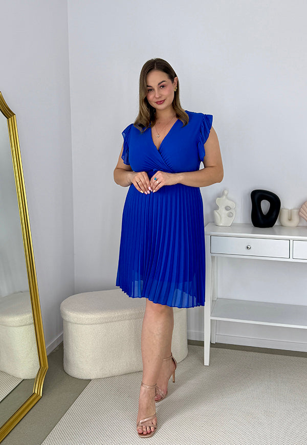 CLARET GŁADKA SUKIENKA PLISOWANA PLUS SIZE DO KOLAN. CHABROWA 08 image 4