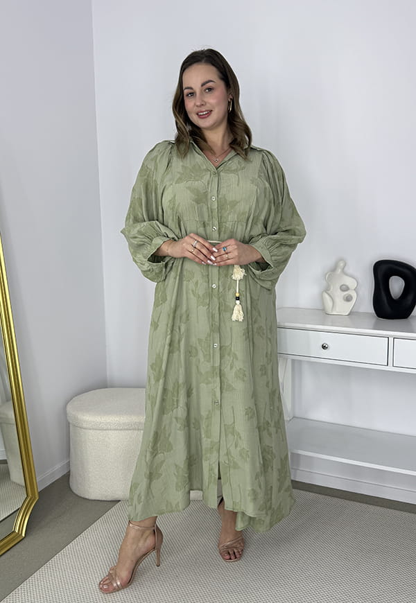 KELLY KOSZULOWA SUKIENKA SZMIZJERKA NA GUZIKI PLUS SIZE MAXI. OLIWKOWA 01 image 3