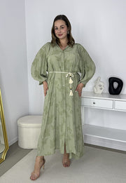 KELLY KOSZULOWA SUKIENKA SZMIZJERKA NA GUZIKI PLUS SIZE MAXI. OLIWKOWA 01 image 4