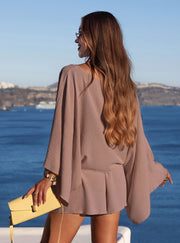Komplet top i szorty Shayleen - Mocha mousse